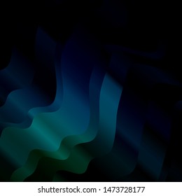 Dark Blue, Green vector backdrop with circular arc. Colorful abstract illustration with gradient curves. Pattern for busines booklets, leaflets