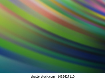Dark Blue, Green vector backdrop with long lines. Blurred decorative design in simple style with lines. Best design for your ad, poster, banner.