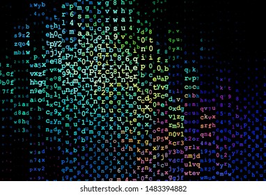 Dark Blue, Green vector backdrop with english symbols. Colored alphabet signs with gradient on white background. Pattern for booklets, leaflets of education.