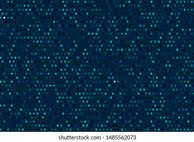 Dark Blue, Green vector backdrop with dots. Modern abstract illustration with colorful water drops. Pattern for textures of wallpapers.