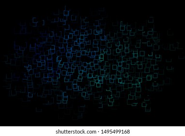 Dark Blue, Green vector backdrop with rectangles, squares. Glitter abstract illustration with rectangular shapes. Pattern for busines ad, booklets, leaflets