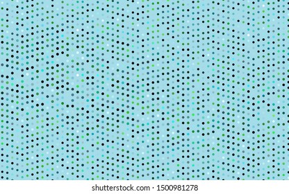 Dark Blue, Green vector backdrop with dots. Illustration with set of shining colorful abstract circles. Pattern for ads, booklets.