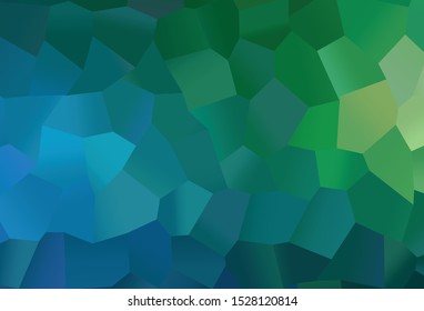 Dark Blue, Green vector backdrop with hexagons. Illustration of abstract hexagons on colorful surface. Pattern for ads, leaflets.