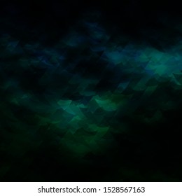 Dark Blue, Green vector backdrop with lines, triangles. Decorative design in abstract style with triangles. Pattern for websites.