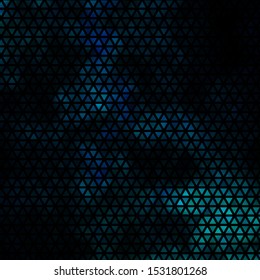 Dark Blue, Green vector backdrop with lines, triangles. Abstract gradient illustration with triangles. Design for your promotions.