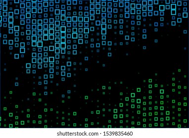 Dark Blue, Green vector backdrop with rhombus. Rectangles on abstract background with colorful gradient. Pattern for busines ad, booklets, leaflets