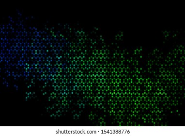 Dark Blue, Green vector backdrop with lines, rectangles. Abstract gradient illustration with rectangles. Pattern for websites, landing pages.