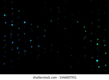 Dark Blue, Green vector backdrop with lines, rectangles. Decorative design in abstract style with rectangles. Best design for your ad, poster, banner.