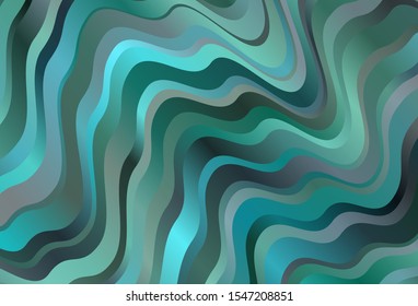 Dark Blue, Green vector backdrop with wry lines. Glitter abstract illustration with wry lines. Template for cell phone screens.