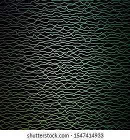 Dark Blue, Green vector backdrop with circular arc. Abstract illustration with bandy gradient lines. Template for your UI design.