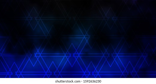 Dark Blue, Green vector backdrop with lines, triangles. Glitter abstract illustration with triangular shapes. Template for landing pages.