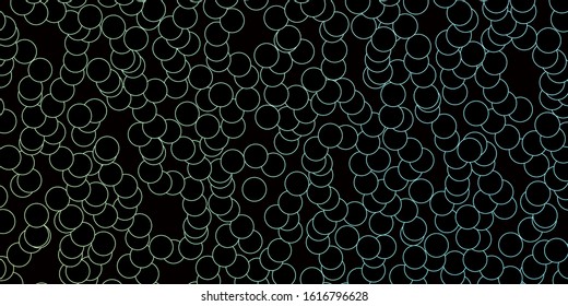 Dark Blue, Green vector backdrop with dots. Abstract decorative design in gradient style with bubbles. Pattern for booklets, leaflets.