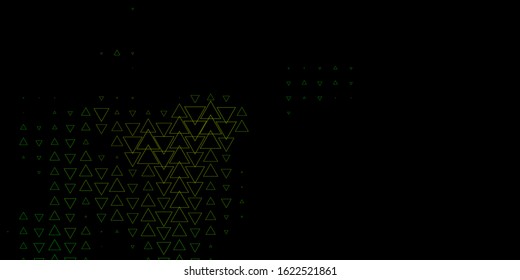 Dark Blue, Green vector backdrop with lines, triangles. Illustration with set of colorful triangles. Pattern for booklets, leaflets