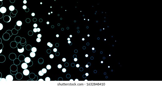 Dark Blue, Green vector backdrop with dots. Illustration with set of shining colorful abstract spheres. New template for a brand book.