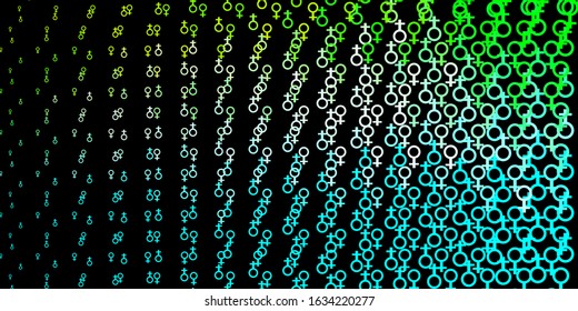 Dark Blue, Green vector backdrop with mystery symbols. Abstract illustration with gothic gradient shapes. Design for magic, spiritual events.