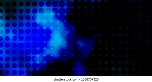 Dark Blue, Green vector backdrop with dots. Modern abstract illustration with colorful circle shapes. Design for your commercials.