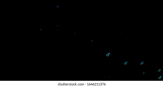 Dark Blue, Green vector backdrop with woman's power symbols. Colorful feminism symbols with a gradient in modern style. Best design to show the power of women.