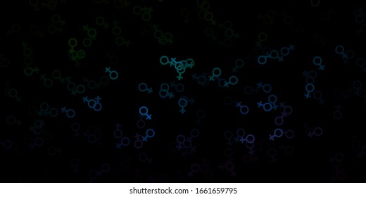Dark Blue, Green vector backdrop with mystery symbols. Illustration with magical signs of spiritual power. Design for magic, spiritual events.