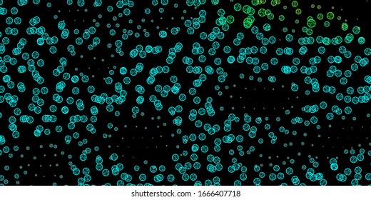 Dark Blue, Green vector backdrop with mystery symbols. Retro design in abstract style with witchcraft forms. Simple base for your occult design.