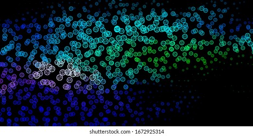 Dark Blue, Green vector backdrop with mystery symbols. Abstract illustration with gothic gradient shapes. Simple base for your occult design.