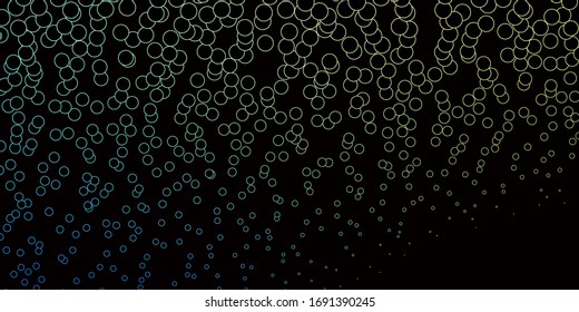 Dark Blue, Green vector backdrop with dots. Illustration with set of shining colorful abstract spheres. Pattern for wallpapers, curtains.