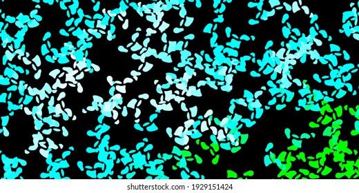 Dark blue, green vector backdrop with chaotic shapes. Simple design in abstract style with gradient forms. Simple illustration for your web site.