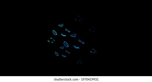 Dark Blue, Green vector backdrop with woman's power symbols. Simple design in abstract style with women’s rights activism. Design for International Women’s Day.
