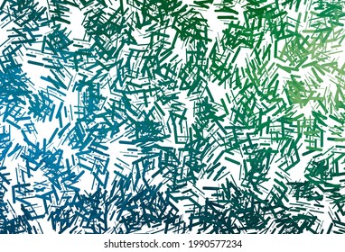 Dunkelblau, grüner Vektorhintergrund mit langen Linien. Linien auf unscharfem abstraktem Hintergrund mit Farbverlauf. Muster für Geschäftsunterlagen, Faltblätter.