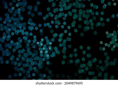 Dark Blue, Green vector backdrop with artificial intelligence data. Shining colorful illustration with real structure of AI. Pattern for science, futuristic designs.