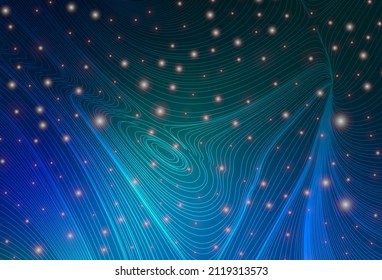 Azul oscuro, fondo vectorial verde con círculos y líneas. Ilustración colorida con diseño geométrico. Diseño sencillo para su sitio web.