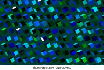 Azul oscuro, fondo vectorial verde con rhombus. Ilustración con un conjunto de rectángulos coloridos. Patrón de anuncios comerciales, folletos, folletos