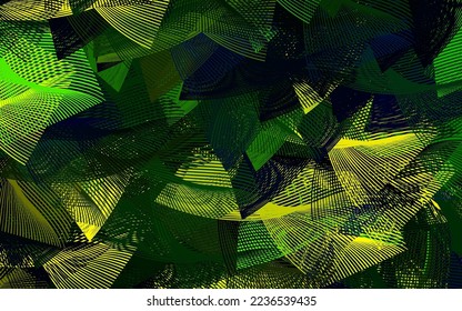 Dark Blue, Green vector backdrop with memphis shapes.