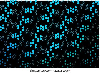 Dark Blue, Green vector backdrop with dots. Glitter abstract illustration with blurred drops of rain. Template for your brand book.