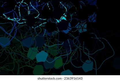 Dark Blue, Green vector backdrop with memphis shapes. Modern abstract illustration with colorful random forms. Simple design for your web site.