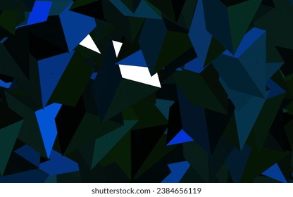 Dark Blue, Green vector backdrop with lines, triangles. Beautiful illustration with triangles in nature style. Pattern for booklets, leaflets
