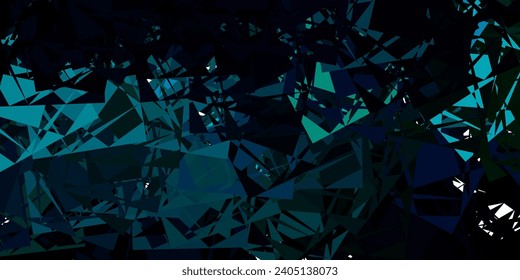 Dark Blue, Green vector backdrop with chaotic shapes. Modern abstract illustration with gradient random forms. Smart design for your business.