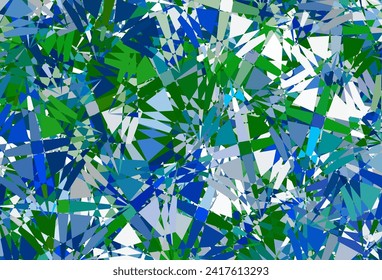 Dark Blue, Green vector backdrop with triangles, lines. Outstanding abstract illustration with range of colorful triangles. An easy addition to your commertials.