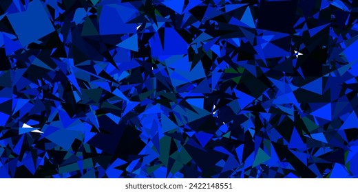 Dark Blue, Green vector backdrop with triangles, lines. Magnificent abstract illustration with triangular shapes , forms. Pattern for wallpapers.