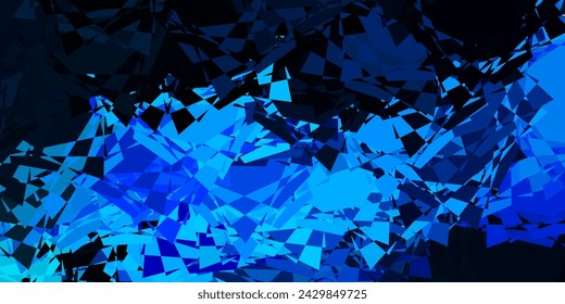 Azul oscuro, fondo de vector verde con triángulos, líneas. Magnífica ilustración abstracta con formas triangulares , formas. Material de las páginas de destino.