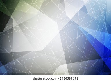 Dark Blue, Green vector backdrop with lines, triangles. Illustration with set of colorful triangles. Best smart design for your business.