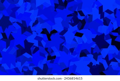 Dark Blue, Green vector backdrop with small and big stars. Shining colored illustration with stars. Pattern for futuristic ad, booklets.