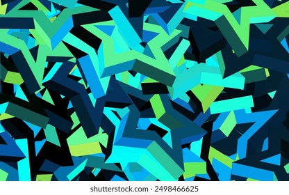 Azul oscuro, fondo de Vector verde con líneas, triángulos. Ilustración abstracta moderna con triángulos coloridos. Diseño simple para su Sitio web.