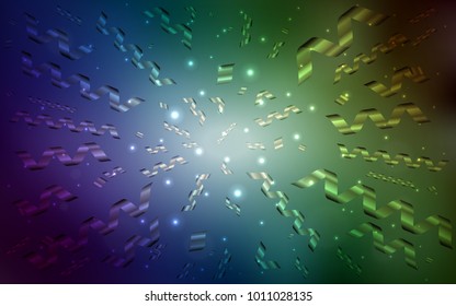 Dark Blue, Green vector background with xmas confetti. Confetti on blurred abstract background with colorful gradient. New design for ad, poster, banner of your Party.