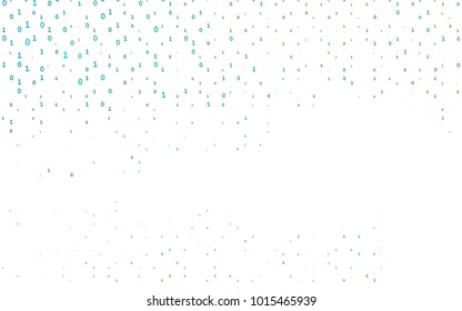Dark Blue, Green vector background with signs of numerals. Colored mathematic signs with gradient on white background. 