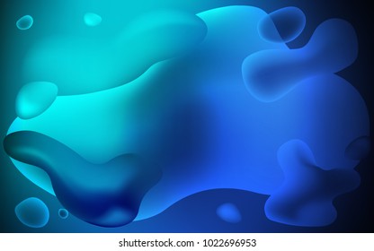 Dark Blue, Green vector background with lava shapes. A vague circumflex abstract illustration with gradient. Pattern for your business design.