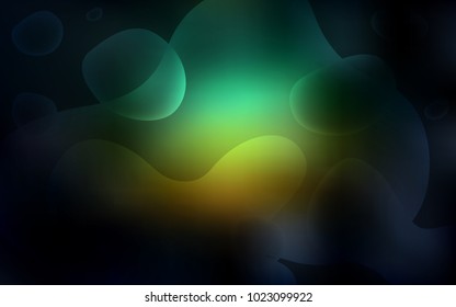 Dark Blue, Green vector background with abstract circles. Creative geometric illustration in memphis style with gradient. The elegant pattern for brand book.