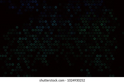 Dark Blue, Green vector  background with dots. Abstract illustration with colored bubbles in nature style. Beautiful design for your business natural advert.