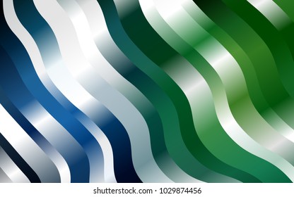 Dark Blue, Green vector background with bent ribbons. Glitter abstract illustration with wry lines. A new texture for your  ad, booklets, leaflets.