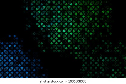 Dark Blue, Green vector  background with dots. Modern abstract illustration with colorful water drops. The pattern can be used for beautiful websites.