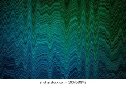 Dark Blue, Green vector background with lamp shapes. A vague circumflex abstract illustration with gradient. A completely new template for your business design.